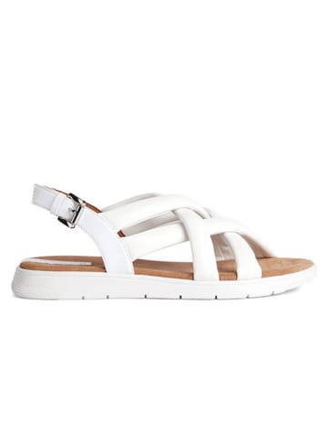 Geox Skórzane sandały "Ddandra" w kolorze białym