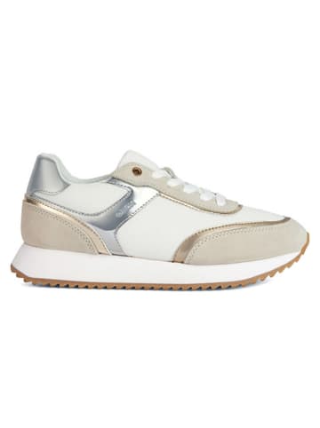 Geox Sneakers "Doralea" beige/zilverkleurig/wit