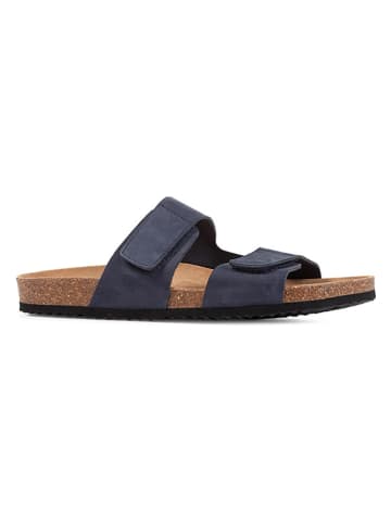 Geox Leren slippers "Ghita" donkerblauw