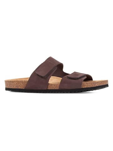 Geox Leren slippers "Ghita" bruin