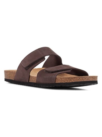 Geox Leder-Pantoletten "Ghita" in Braun