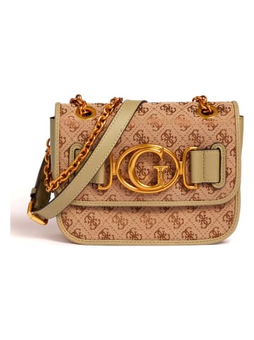 Guess Umhängetasche in Beige/ Grün - (B)21 cm x (H)16 cm x (T)7 cm