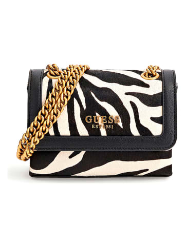 Guess Leder-Umhängetasche in Schwarz/ Weiß - (B)19 cm x (H)14 cm x (T)8 cm