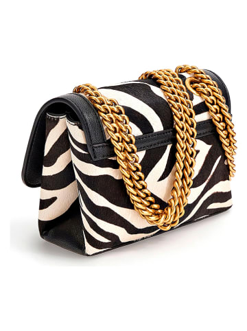 Guess Leren schoudertas zwart/wit - (B)19 cm x (H)14 cm x (D)8 cm