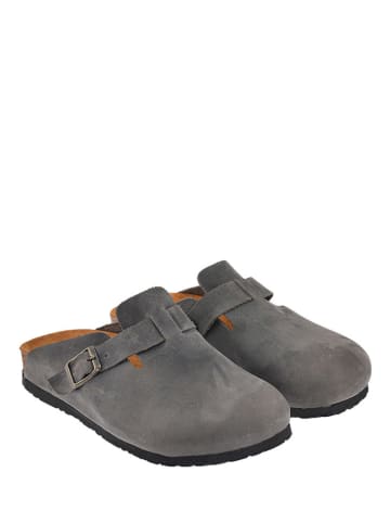 Moosefield Leren clogs grijs
