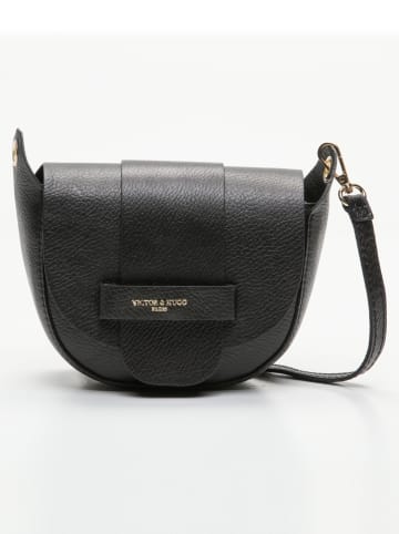 Victor & Hugo Paris Skórzana torebka "Ferragni" w kolorze czarnym - 17 x 15 x 7 cm