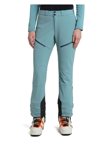Haglöfs Softshellowe spodnie narciarskie w kolorze turkusowym