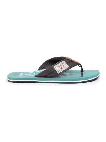 Tommy Hilfiger Teenslippers bruin/turquoise