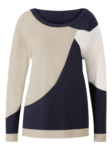 Heine Trui donkerblauw/beige