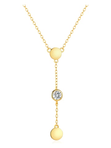 MAISON D'ARGENT Vergold. Halskette mit Edelstein - (L)40 cm