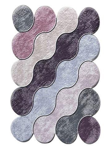 Colourful Cotton Badmat "Circle" paars/grijs