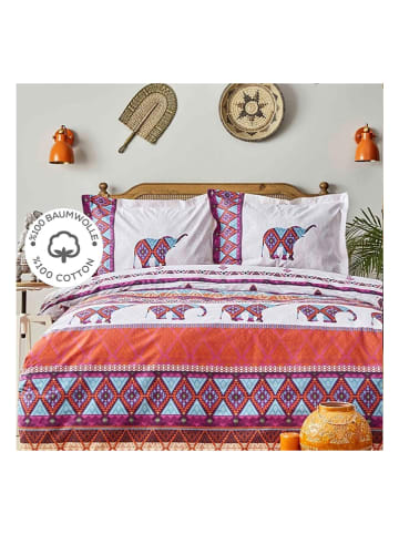Colorful Cotton Beddengoedset "Marsala" paars/oranje