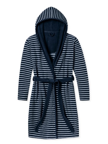 Schiesser Badjas donkerblauw/wit