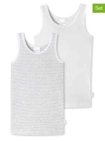 Schiesser 2er-Set: Hemdchen in Weiß/ Grau