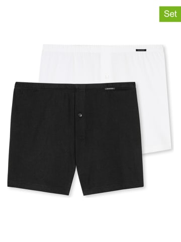 Schiesser 2-delige set: boxershorts zwart/wit