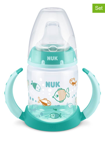 NUK 2er-Set: Trinklernflaschen "First Choice - Glow" in Grün - 150 ml