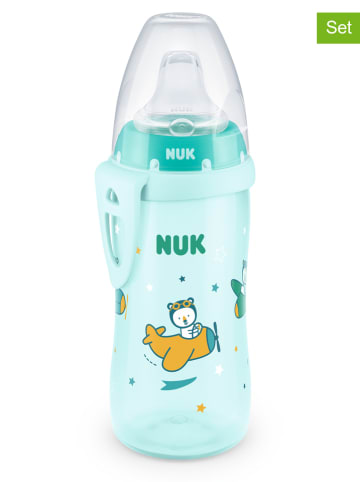 NUK 2-delige set: drinkleerflessen "Active Cup" lichtblauw - 300 ml