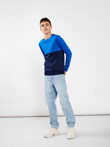 LMTD Sweatshirt in Blau/ Dunkelblau