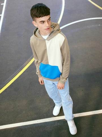 LMTD Hoodie in Beige/ Hellbraun/ Blau