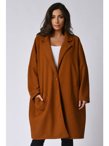Plus Size Company Płaszcz przejściowy "Gaella" w kolorze brązowym