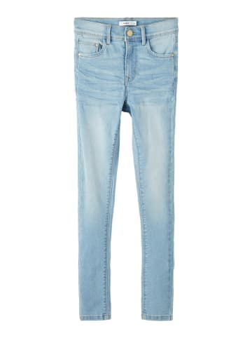 name it Dżinsy "Polly" - Skinny fit - w kolorze błękitnym