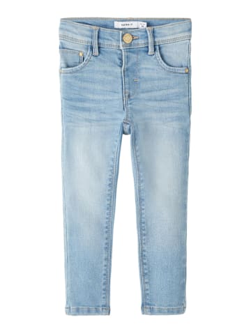 name it Dżinsy "Polly" - Skinny fit - w kolorze błękitnym