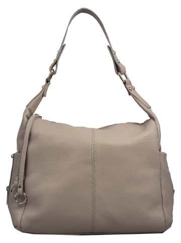 Florence Bags Leder-Schultertasche "Blabla" in Taupe - (B)28 x (H)22 x (T)11 cm