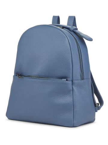 ORE10 Skórzany plecak "Livia" w kolorze niebieskim - 28 x 33 x 14 cm