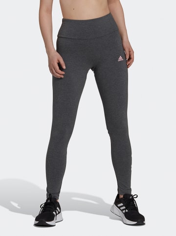 adidas Legginsy sportowe "W Lin" w kolorze antracytowo-jasnoróżowym