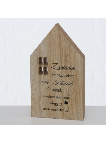 Boltze 2er-Set: Dekoobjekte "Zuhause" in Natur/ Weiß