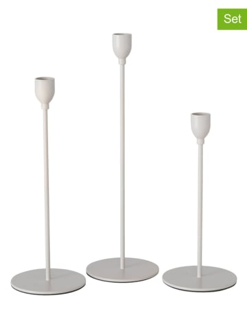 Boltze 3-delige set: kaarshouders "Malte" beige