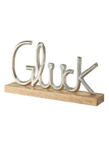 Boltze Dekoobjekt "Glück" in Natur/ Silber - (B)30 x (H)17 x (T)7 cm