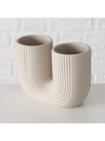 Boltze 2er-Set: Vasen "Filicio" in Beige