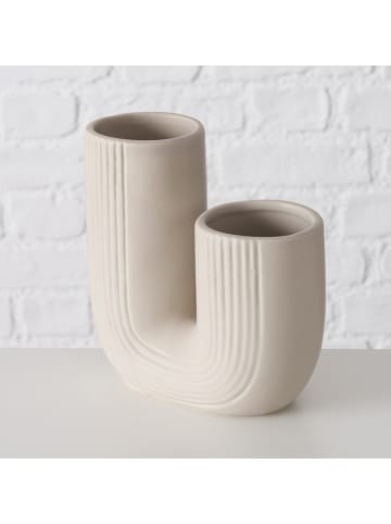 Boltze 2-delige set: vazen "Filicio" beige
