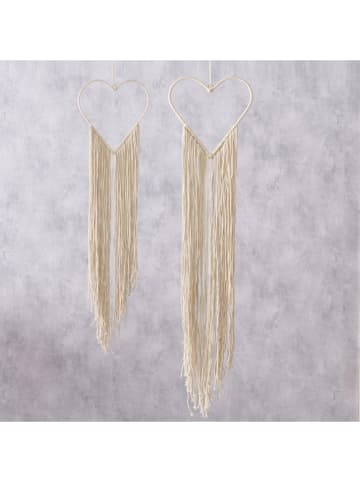 Boltze 2-delige set: decoratieve hangers "Heena" beige