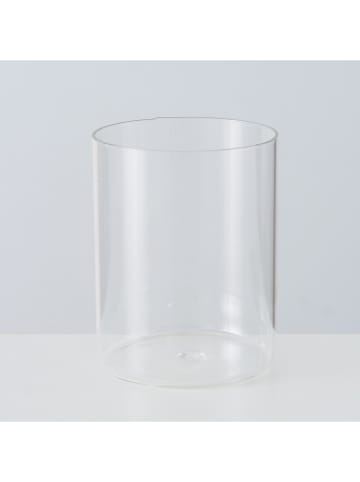 Boltze Windlicht "Elanie" wit/naturel - (H)25 x Ø 25 cm
