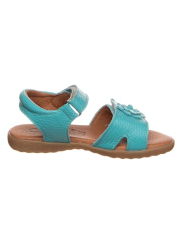 lamino Leren sandalen turquoise