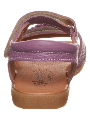 lamino Leren sandalen paars