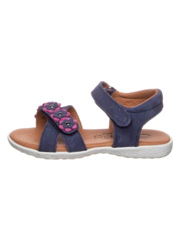 lamino Leder-Sandalen in Dunkelblau/ Pink