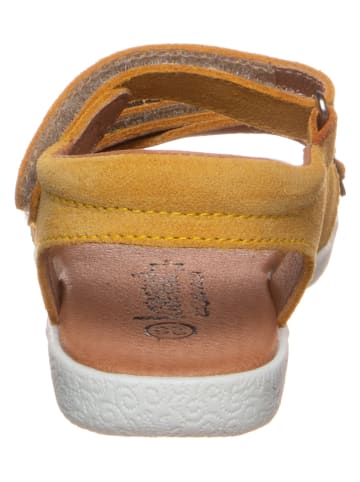 lamino Leren sandalen geel