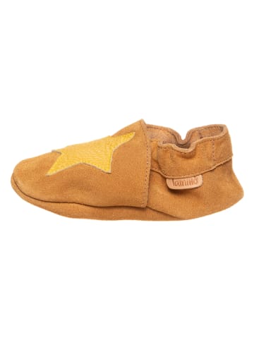 lamino Leder-Krabbelschuhe in Orange