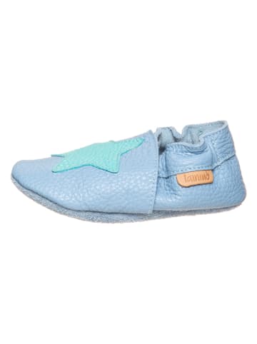lamino Leder-Krabbelschuhe in Hellblau