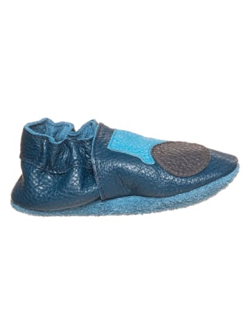 lamino Leder-Krabbelschuhe in Blau