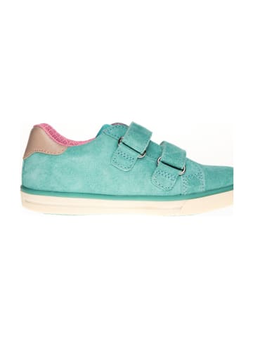 lamino Leren sneakers turquoise