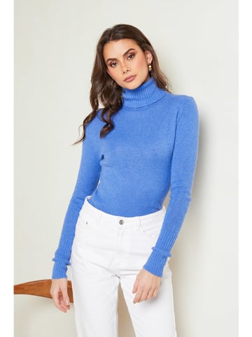 Soft Cashmere Rollkragenpullover in Blau