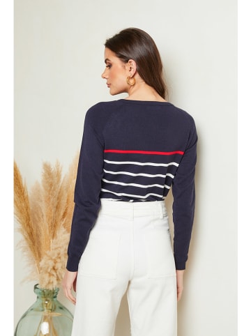 Soft Cashmere Sweter w kolorze granatowo-białym