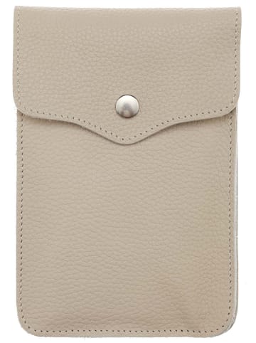 Zwillingsherz Leren telefoontasje "Smart and Yolo" beige