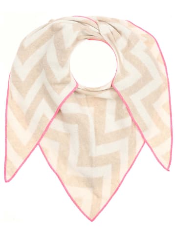 Zwillingsherz Driehoekige sjaal "Liah" beige/crème - (L)200 x (B)100 cm