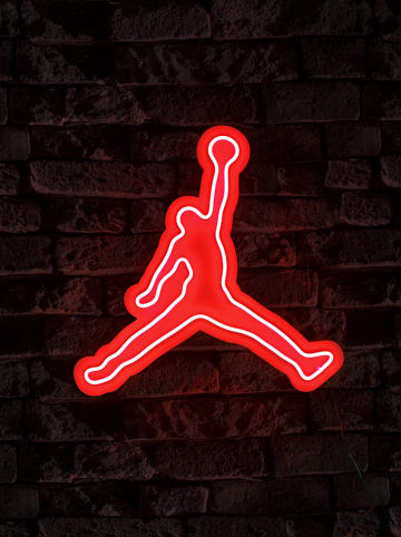 ABERTO DESIGN Dekoracyjna lampa LED "Basketball" w kolorze czerwono-białym - 40 x 42 cm