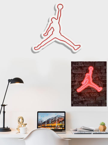 ABERTO DESIGN Dekoracyjna lampa LED "Basketball" w kolorze czerwono-białym - 40 x 42 cm